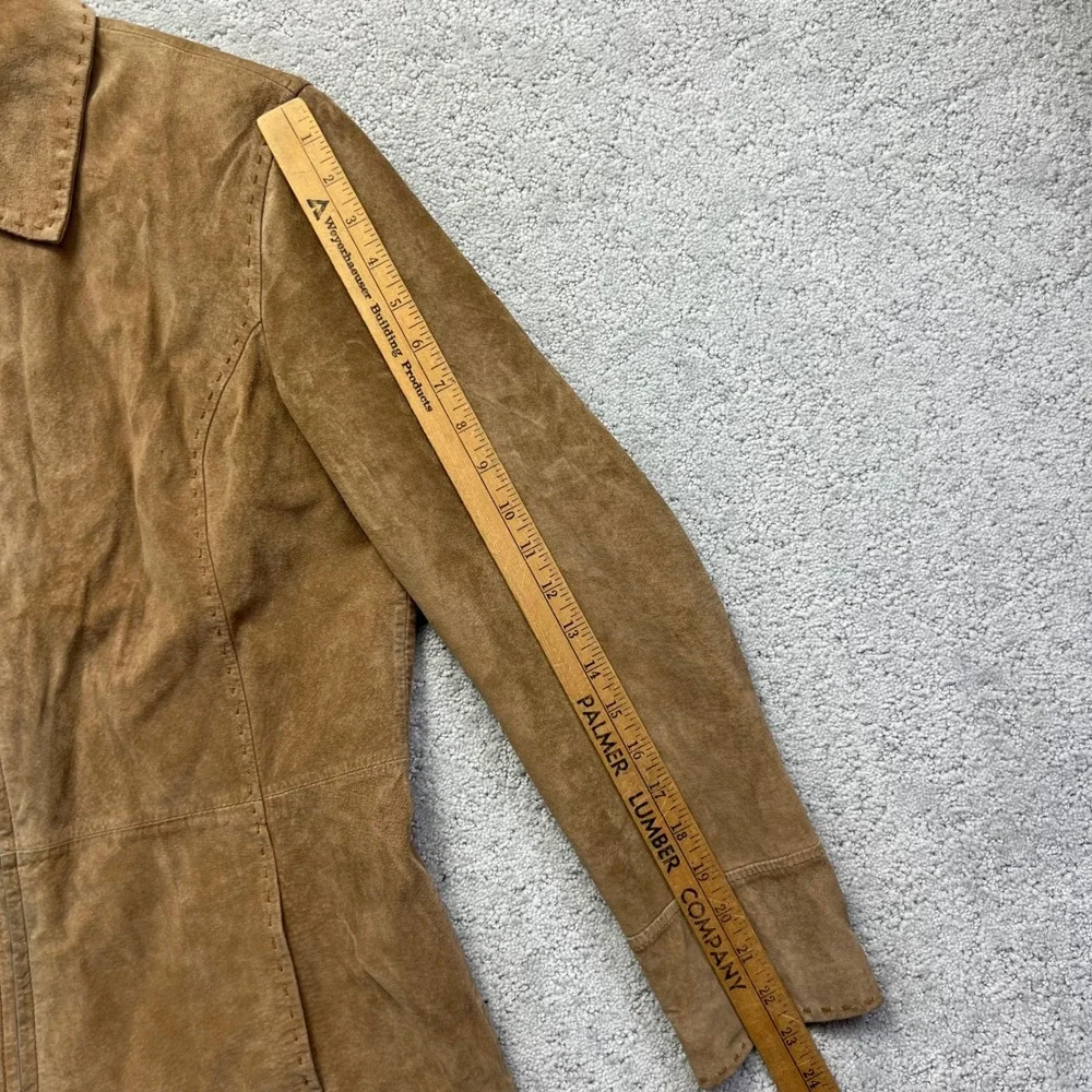 Bernardo Nordstrom Genuine Leather Jacket Womens Medium Tan Suede Distressed‎